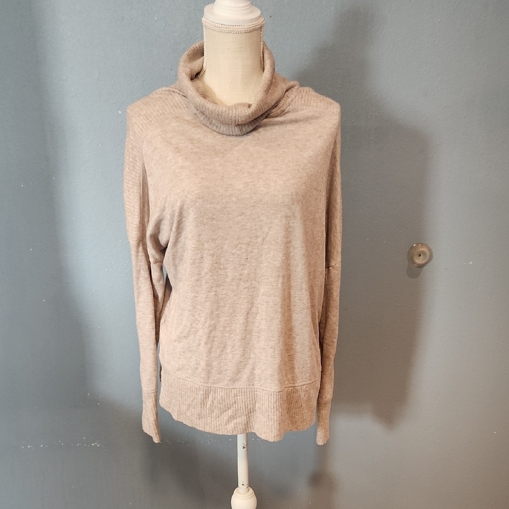 Simply Vera Wang Slouchy Oversized Butter Soft Cowlneck Sweater Neutral Latte